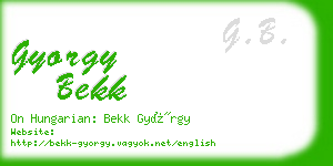 gyorgy bekk business card